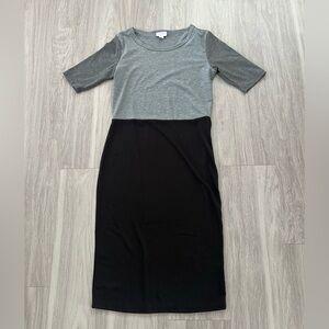 LuLaRoe Gray and Black Long Sleeve Dress xsmall